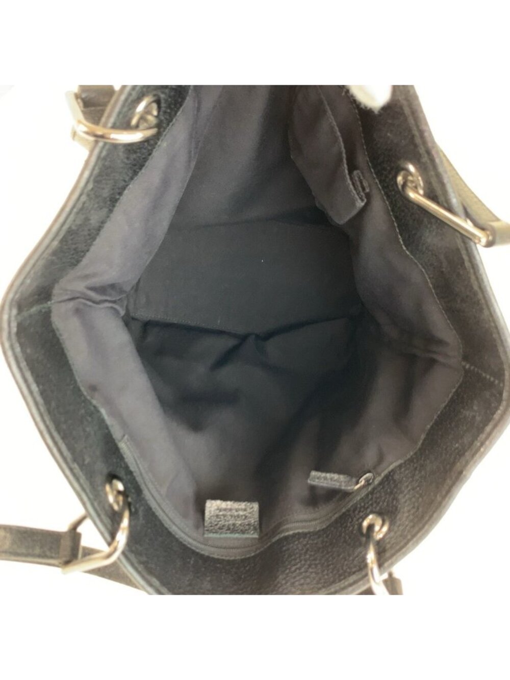 Gucci Black Silver GG Canvas Tote Shoulder Bag - Picture 8 of 9